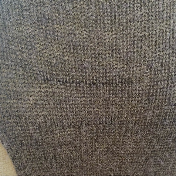 Armani Exchange Sculpted Dolman Cropped Grey Colorblock Wool-Blend Sweater, S XS - Picture 6 of 7